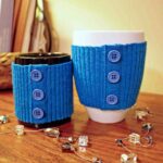 Upcycled sweater cup holder